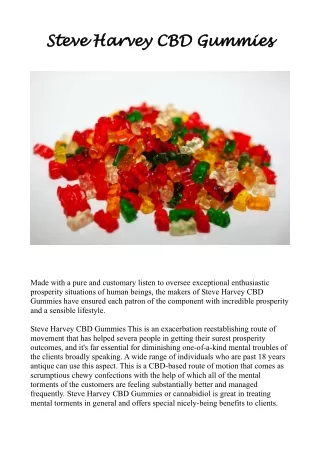 Professional Facts That Will Affect Steve Harvey CBD Gummies In 2022