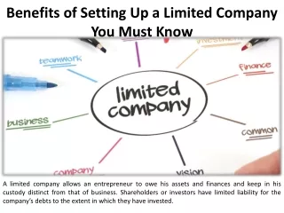Consider the Benefits of Establishing a Limited Company