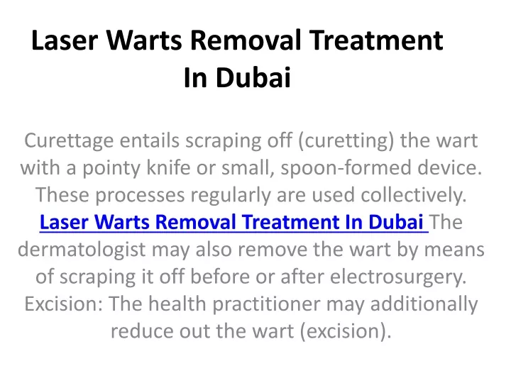laser warts removal treatment in dubai