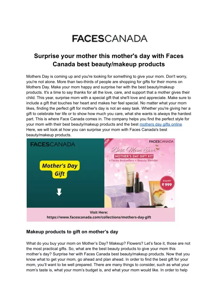 surprise your mother this mother s day with faces