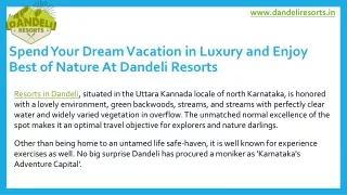 Resorts in Dandeli