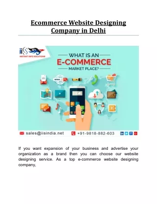 Ecommerce Website Designing Company in Delhi