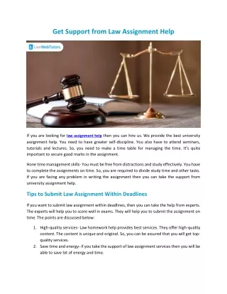 get support from law assignment help