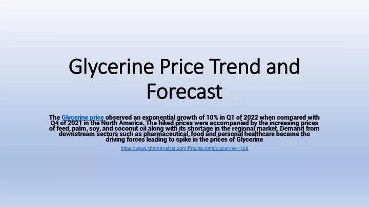 glycerine price trend and forecast