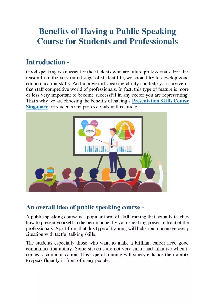 benefits of having a public speaking course