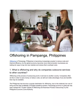 Offshoring in Pampanga, Philippines