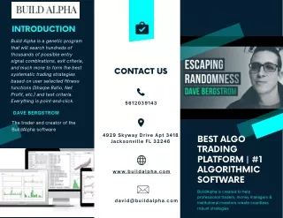 Best Algo Trading Platform | #1 Algorithmic Software - Build Alpha