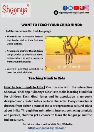 Want to teach your child Hindi?