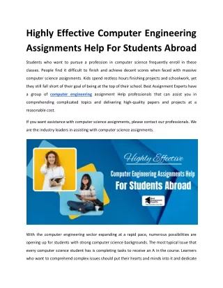 highly effective computer engineering assignments