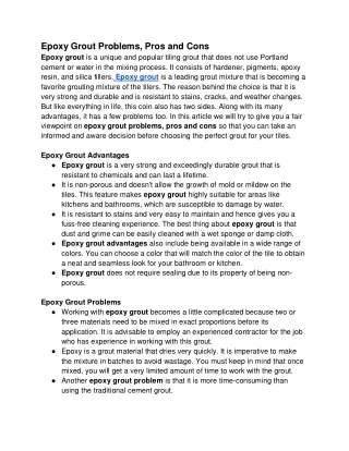 epoxy grout problems pros and cons epoxy grout