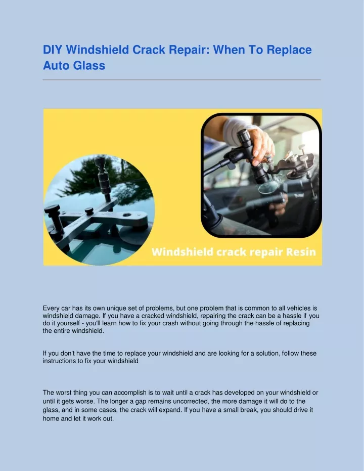 diy windshield crack repair when to replace auto