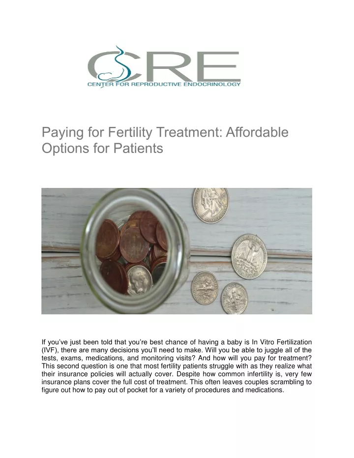 paying for fertility treatment affordable options