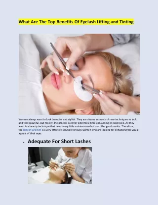 What Are The Top Benefits Of Eyelash Lifting and Tinting-converted