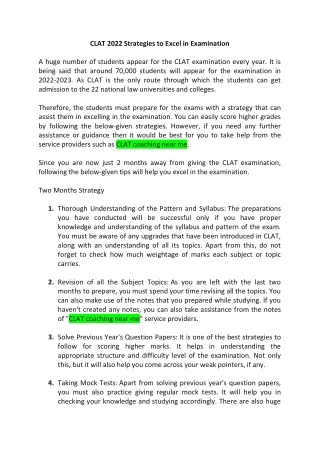 clat 2022 strategies to excel in examination