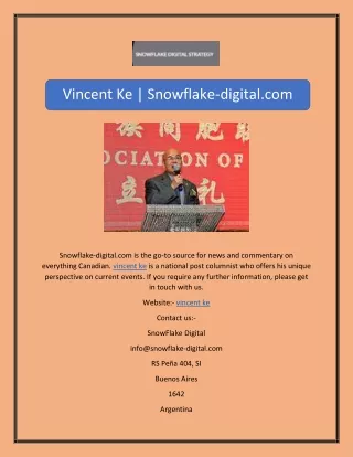 vincent ke snowflake digital com