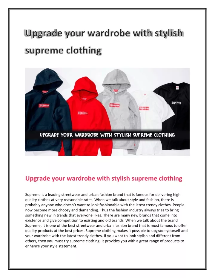 upgrade your wardrobe with stylish supreme