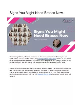 Signs You Might Need Braces Now | Masri Orthodontics