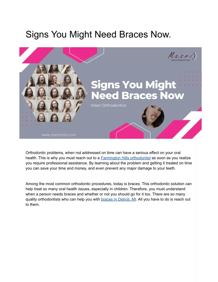 signs you might need braces now