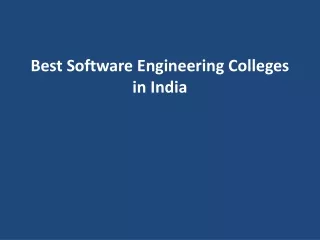 best software engineering colleges in india