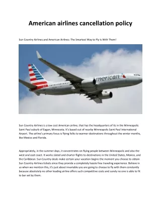 American airlines cancellation policy