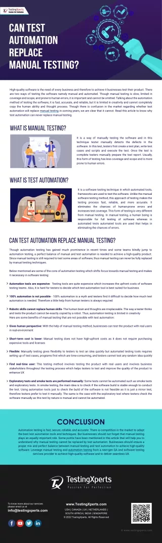 can test automation replace manual testing