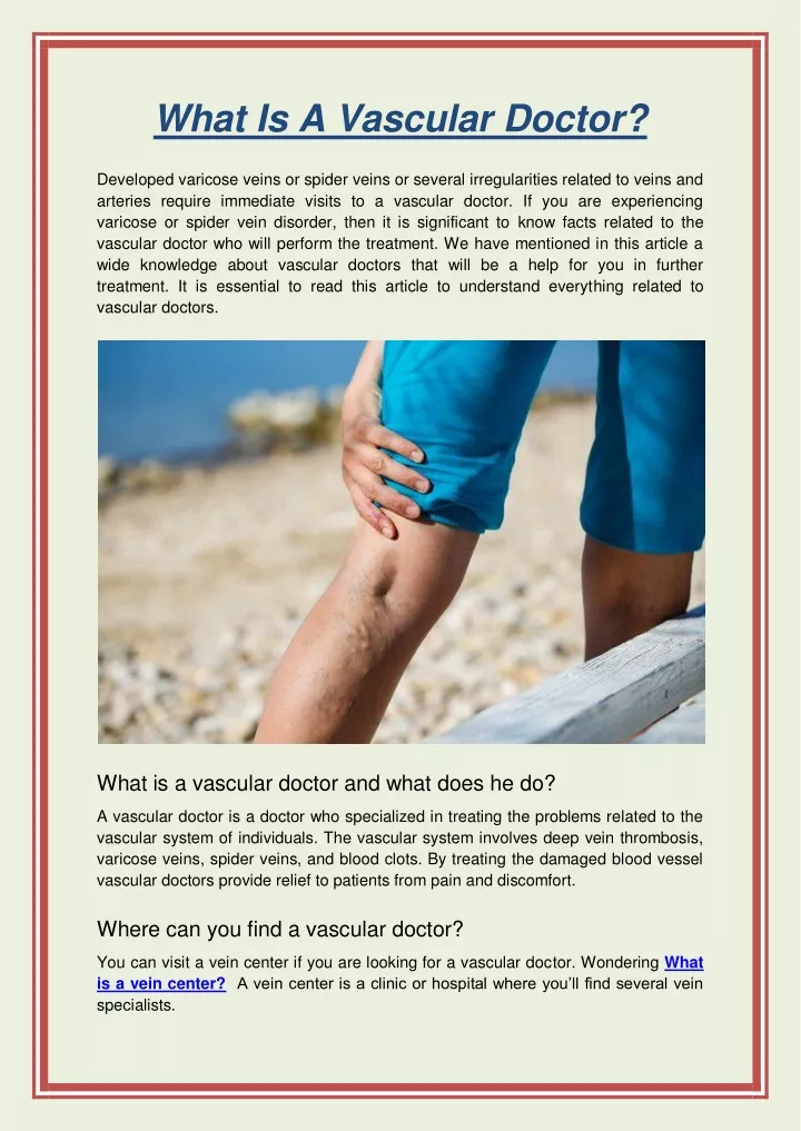 what is a vascular doctor