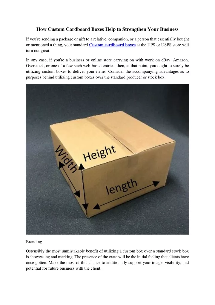 how custom cardboard boxes help to strengthen