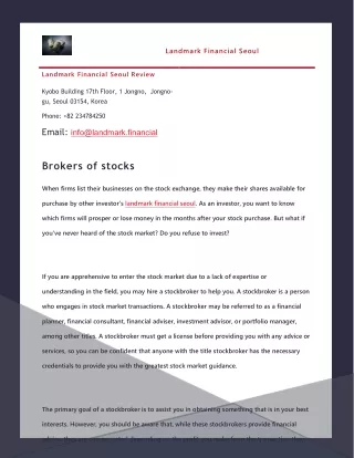 landmark financial seoul