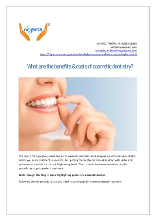 What are the benefits & costs of cosmetic dentist