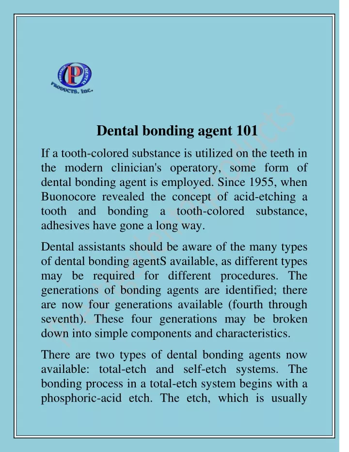 PPT Dental Bonding Agents by Prestige Dental Products PowerPoint