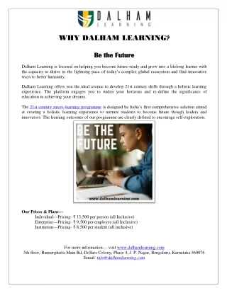 DALHAM Learning - On a Mission to Advance Lifelong Learning