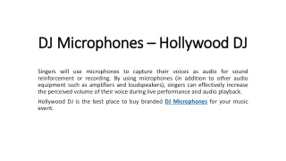 DJ Microphones - Hollywood DJ