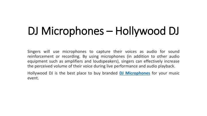 dj microphones hollywood dj