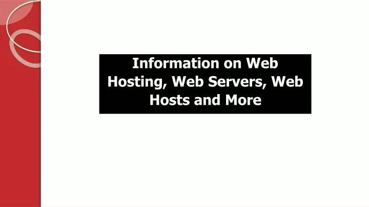 information on web hosting web servers web hosts and more