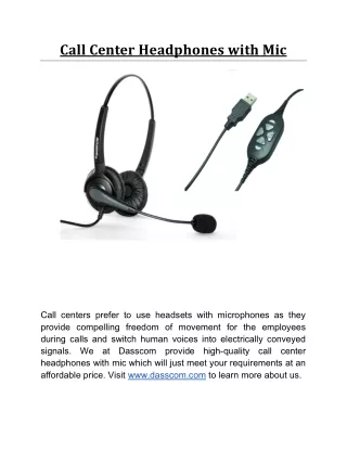 Call Center Headphones with Mic