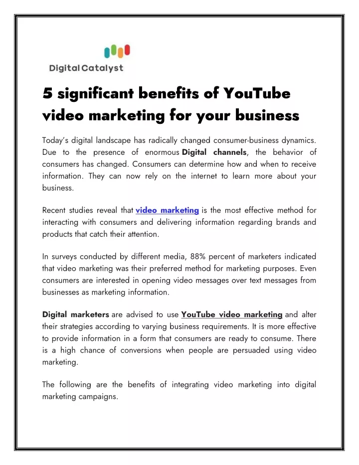 5 significant benefits of youtube video marketing