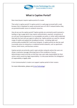 what is captive portal