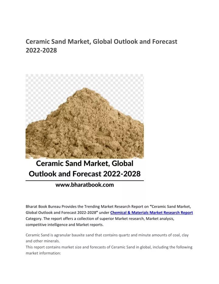 ceramic sand market global outlook and forecast