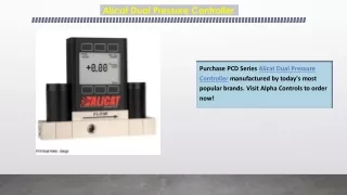 Alicat Dual Pressure Controller
