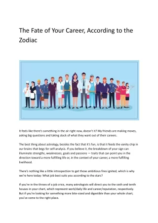 The Fate of Your Career, According to the Zodiac