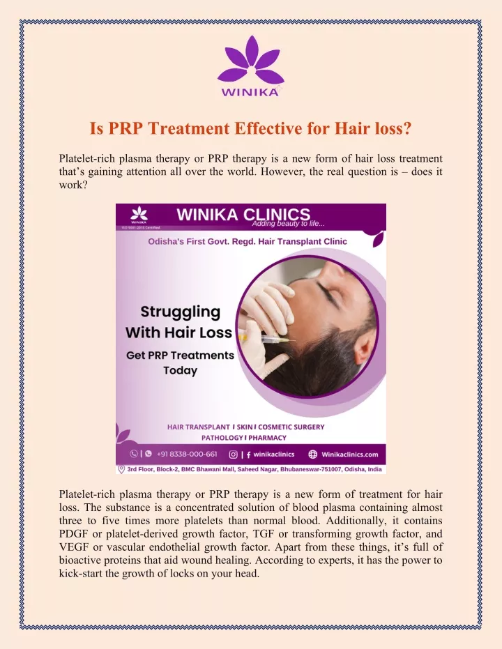 is prp treatment effective for hair loss