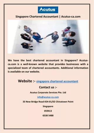 Singapore Chartered Accountant  Acutus-ca.com