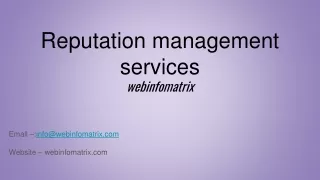 Reputation management services