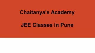 chaitanya s academy jee classes in pune