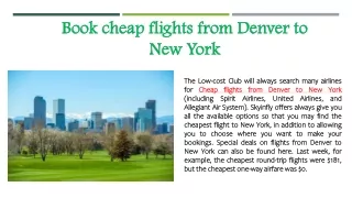 Book cheap flights from Denver to New York