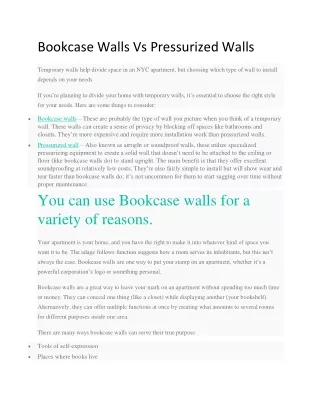 Bookcase Walls Vs Pressurized Walls
