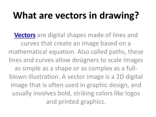 what are vectors in drawing