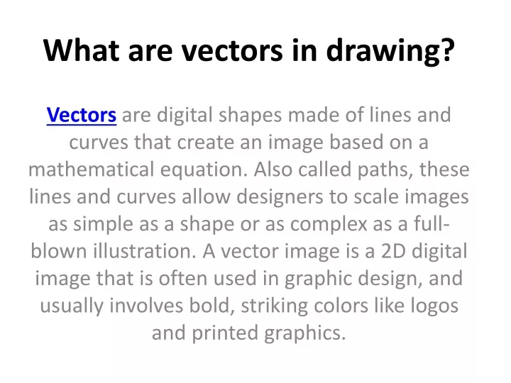 what are vectors in drawing