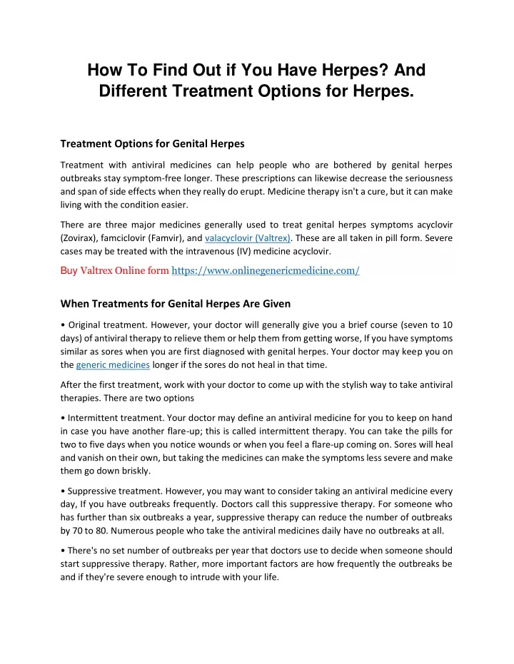how to find out if you have herpes and different