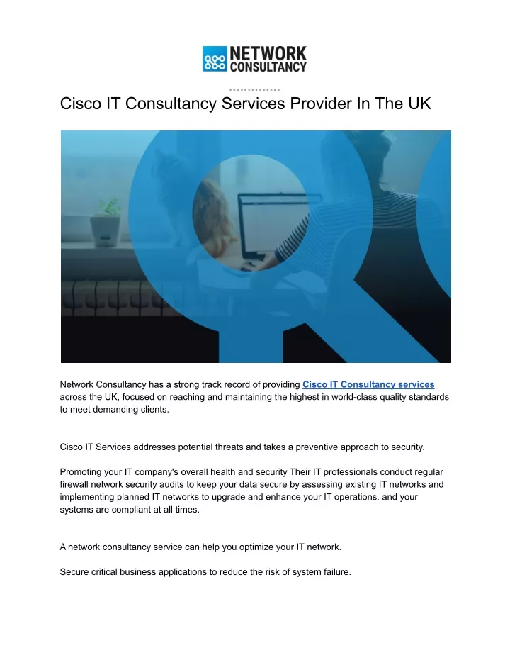 cisco it consultancy services provider in the uk